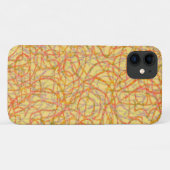 Geel gekrabbel lijnpatroon Case-Mate iPhone case (Achterkant (horizontaal))