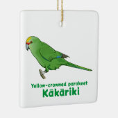 Geel gekroond Kakariki Keramisch Ornament (Rechts)
