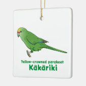 Geel gekroond Kakariki Keramisch Ornament (Links)