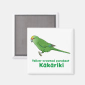 Geel gekroond Kakariki Magneet (Voorkant / Achterkant)