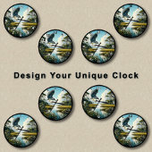 geel gekroonde reiger in 8 stijlen ronde klok