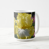 Geel gekruid Iris Irises Flowers floral Koffiemok (Voorkant rechts)