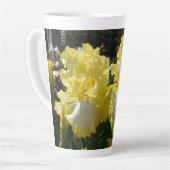 Geel gekruid Iris Irises Flowers floral Latte Mok (Linkerhoek)