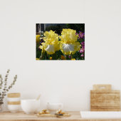 Geel gekruid Iris Irises Flowers floral Poster (Keuken)