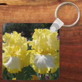 Geel gekruid Iris Irises Flowers floral Poster Sleutelhanger (Achterkant)