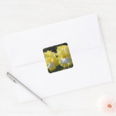 Geel gekruid Iris Irises Flowers floral Vierkante Sticker (Envelop)