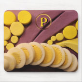 Geel gelookt Afbeelding met gespleten hardgekookte Muismat (Voorkant)