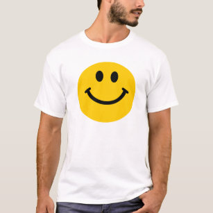 Geel gelukkig gezicht t-shirt