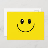 Geel gelukkig glimlachend gezicht briefkaart (Voorkant / Achterkant)