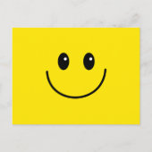 Geel gelukkig glimlachend gezicht briefkaart (Voorkant)