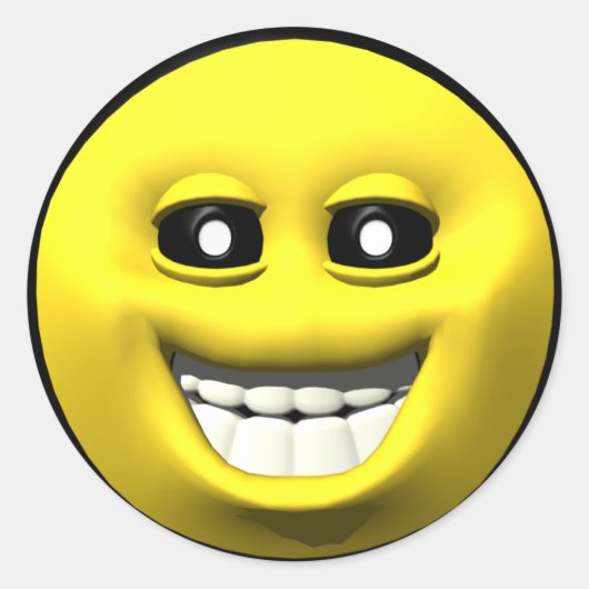 Geel gelukkig ronde sticker (Voorkant)