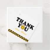 Geel Gelukkige Glimlach Jongen 1e Verjaardag Dank  Bedankjes Labels (In situ)