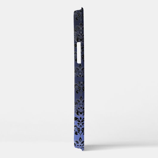 GEEL GEMSTONE MON Blue Black Damask Case-Mate iPhone Case (Achterkant / Rechts)