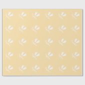 Geel genderneutraal baby footprint wrappingpaper cadeaupapier (Vlak)