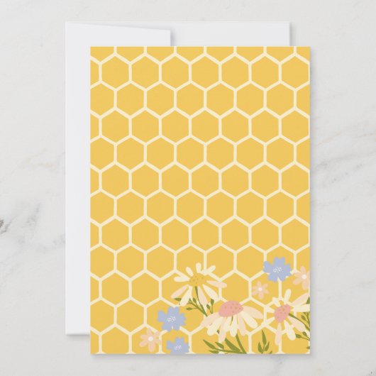 Geel genderneutraal mama naar bij baby shower kaart (Achterkant)