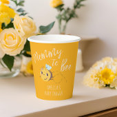 Geel genderneutraal mama naar bij baby shower papieren bekers
