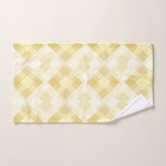  geel geometrisch diamantpatroon bad handdoek (Handdoek)
