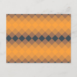 Geel, geometrisch, levendig, abstract trendpatroon briefkaart