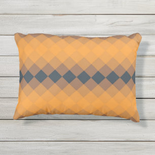 Geel, geometrisch, levendig, abstract trendpatroon buitenkussen