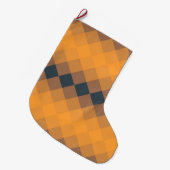 Geel, geometrisch, levendig, abstract trendpatroon grote kerstsok (Voorkant (Hangend))