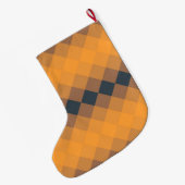 Geel, geometrisch, levendig, abstract trendpatroon grote kerstsok (Achterkant (Hangend))