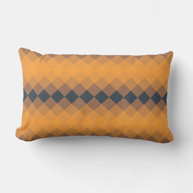 Geel, geometrisch, levendig, abstract trendy patro kussen (Voorkant)