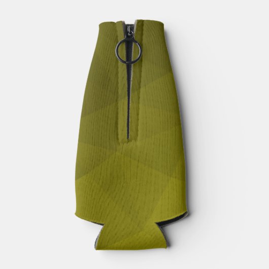 Geel geometrisch maaspatroon Monogram Flesjeskoeler (Achterkant)