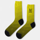 Geel geometrisch meshpatroon Monogram Sokken (Links)