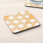 Geel geometrisch patroon bier onderzetter (Linkerzijde)