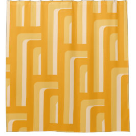Geel geometrisch patroon douchegordijn