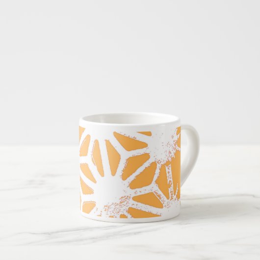 Geel geometrisch patroon espresso kop (Voorkant rechts)