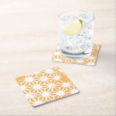 Geel geometrisch patroon kartonnen onderzetters (Insitu)