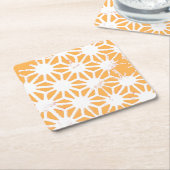 Geel geometrisch patroon kartonnen onderzetters (Schuin)