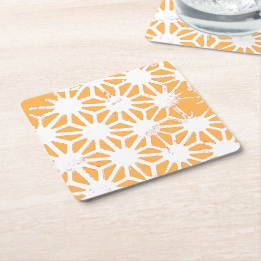 Geel geometrisch patroon kartonnen onderzetters (Schuin)