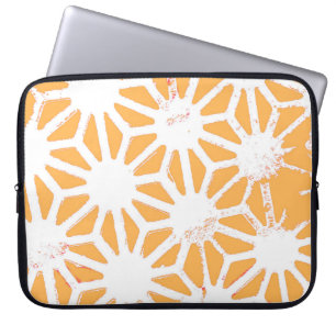 Geel geometrisch patroon laptop sleeve