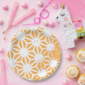 Geel geometrisch patroon papieren bordje (Feest)