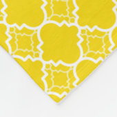 Geel Geometrisch Patroon Quatrefoil Fleece Deken (Hoek)