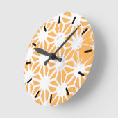 Geel geometrisch patroon ronde klok (Hoek)