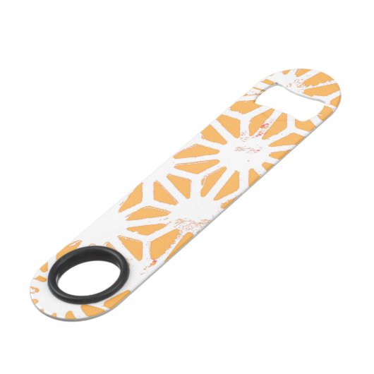 Geel geometrisch patroon speed flessenopener (Voorkant Gekanteld)