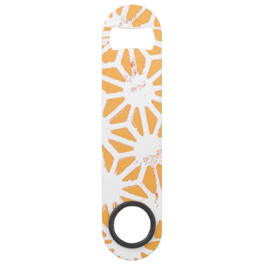 Geel geometrisch patroon speed flessenopener (Voorkant)