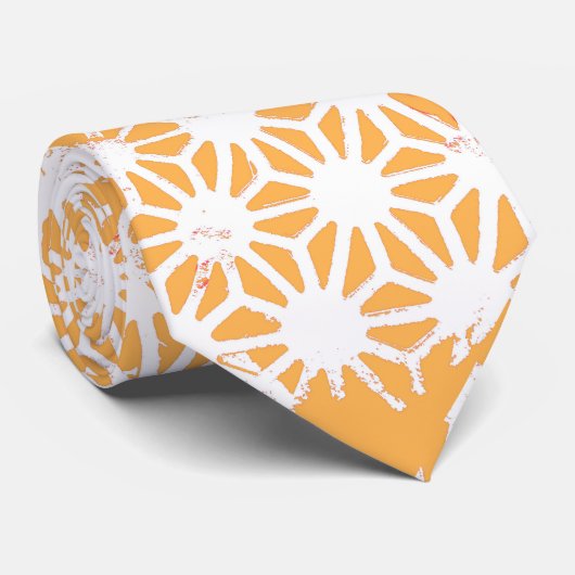 Geel geometrisch patroon stropdas (Opgerold)