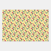 Geel geometrisch verpakkingspapier inpakpapier vel (Voorkant 2)
