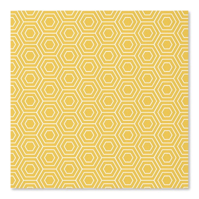 Geel geometrisch zeshoekig patroon ontwerp behang (Voorkant)