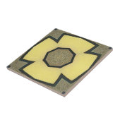  geel geometrische symmetrische bloem tegeltje (Zijkant)