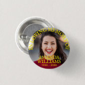 Geel gepersonaliseerd fotomonument ronde button 3,2 cm (Voorkant /achterkant)