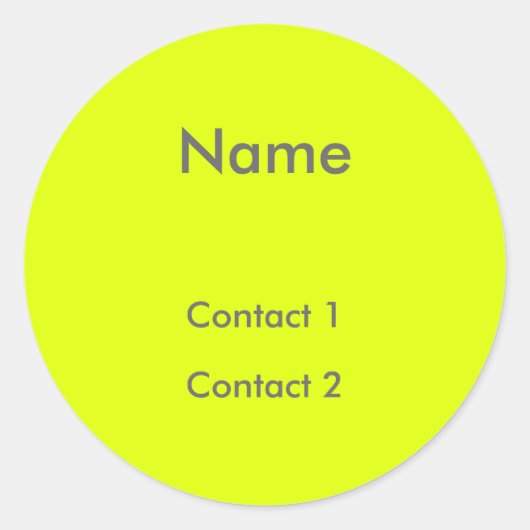 geel - gepersonaliseerd met fluorescentie  ronde sticker (Voorkant)