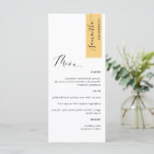 Geel gepersonaliseerd met het Elegant Menu van de (Staand voorkant)