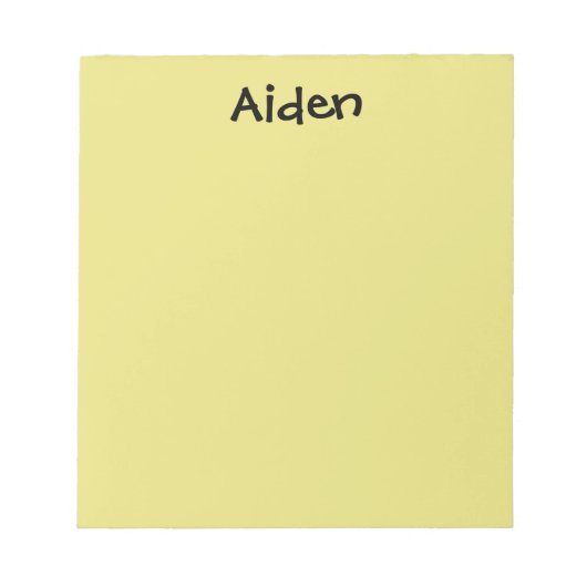 Geel, gepersonaliseerd Notitieblok (Voorkant)