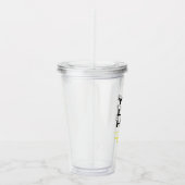 Geel Gepersonaliseerde Duidelijke Tumbler met Stro Acryl Drinkbeker (Rechts)