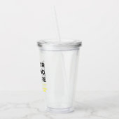 Geel Gepersonaliseerde Duidelijke Tumbler met Stro Acryl Drinkbeker (Links)